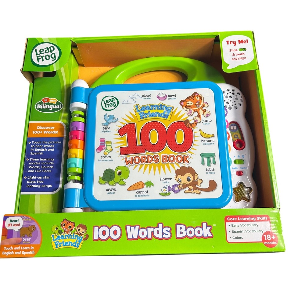 LeapFrog Learning Friends‎ 100 Words Book Bilingual English Spanish Toddler Toy